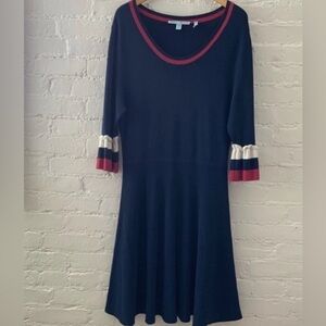 Draper James French Colors Stripe Bell-Sleeve Sweater Dress Womens XXL MSRP $150